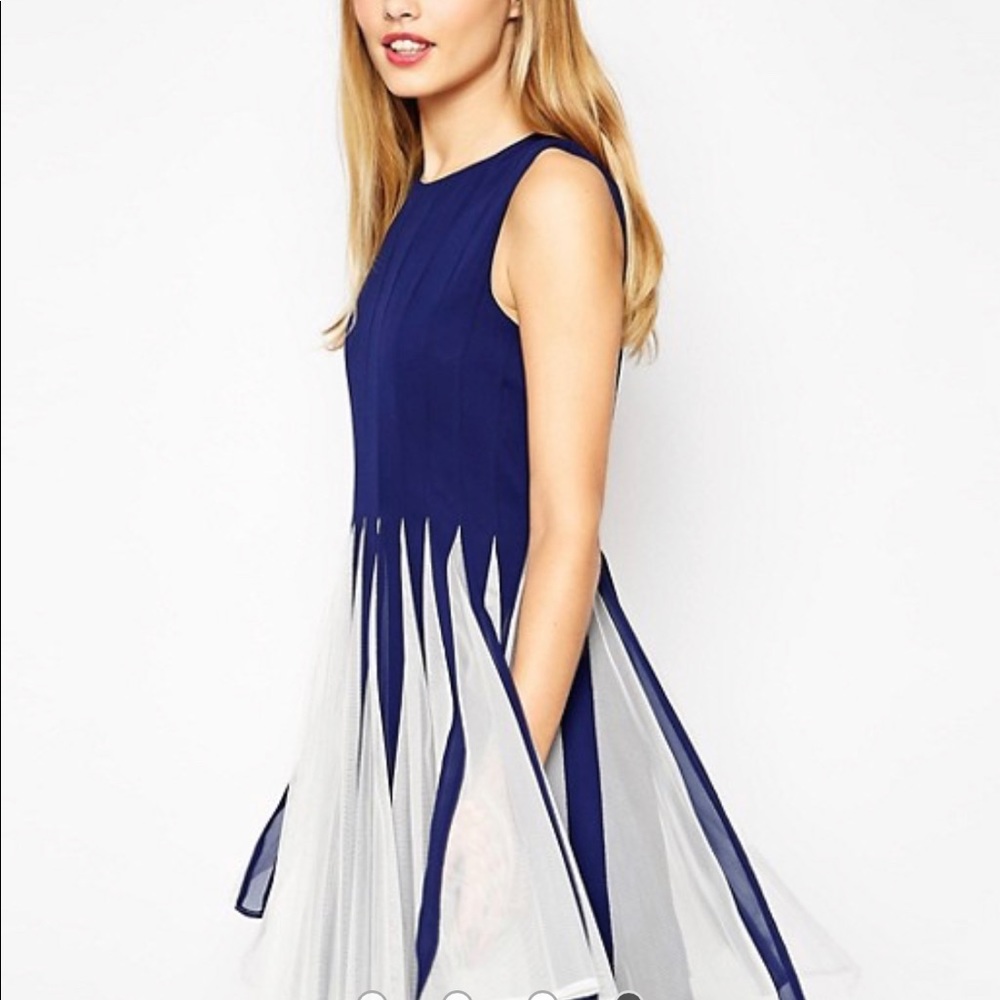 ASOS Mesh Insert Fit And Flare Mini
